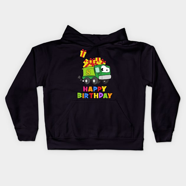 8th Birthday Party 8 Year Old Eight Years Kids Hoodie by KidsBirthdayPartyShirts